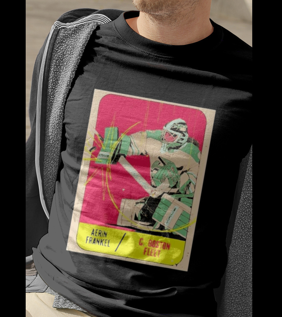 Aerin Frankel C. Boston Fleet Goalie Vintage Style Hockey Card T-Shirt