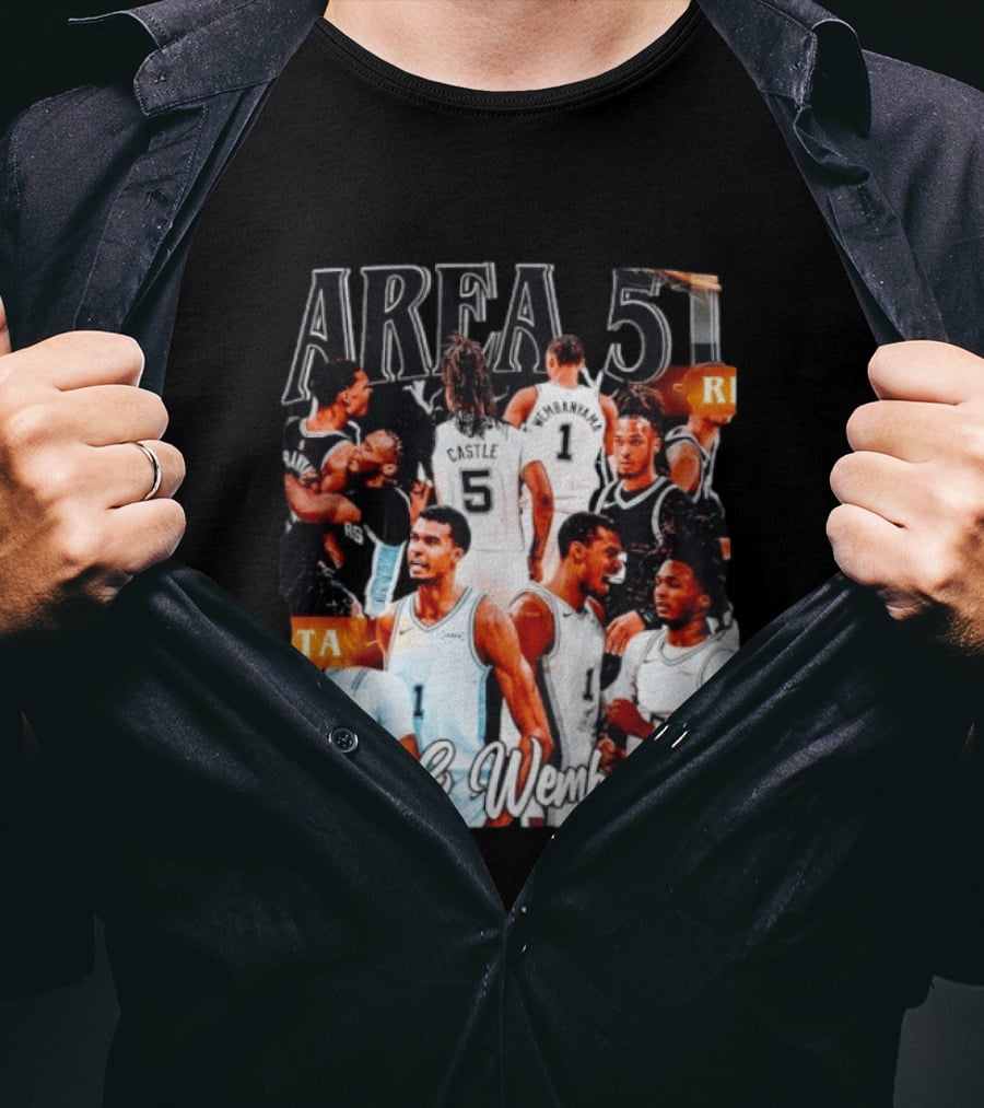 Area 51 Stephon Castle Victor Wembanyama San Antonio Spurs Basketball T-Shirt
