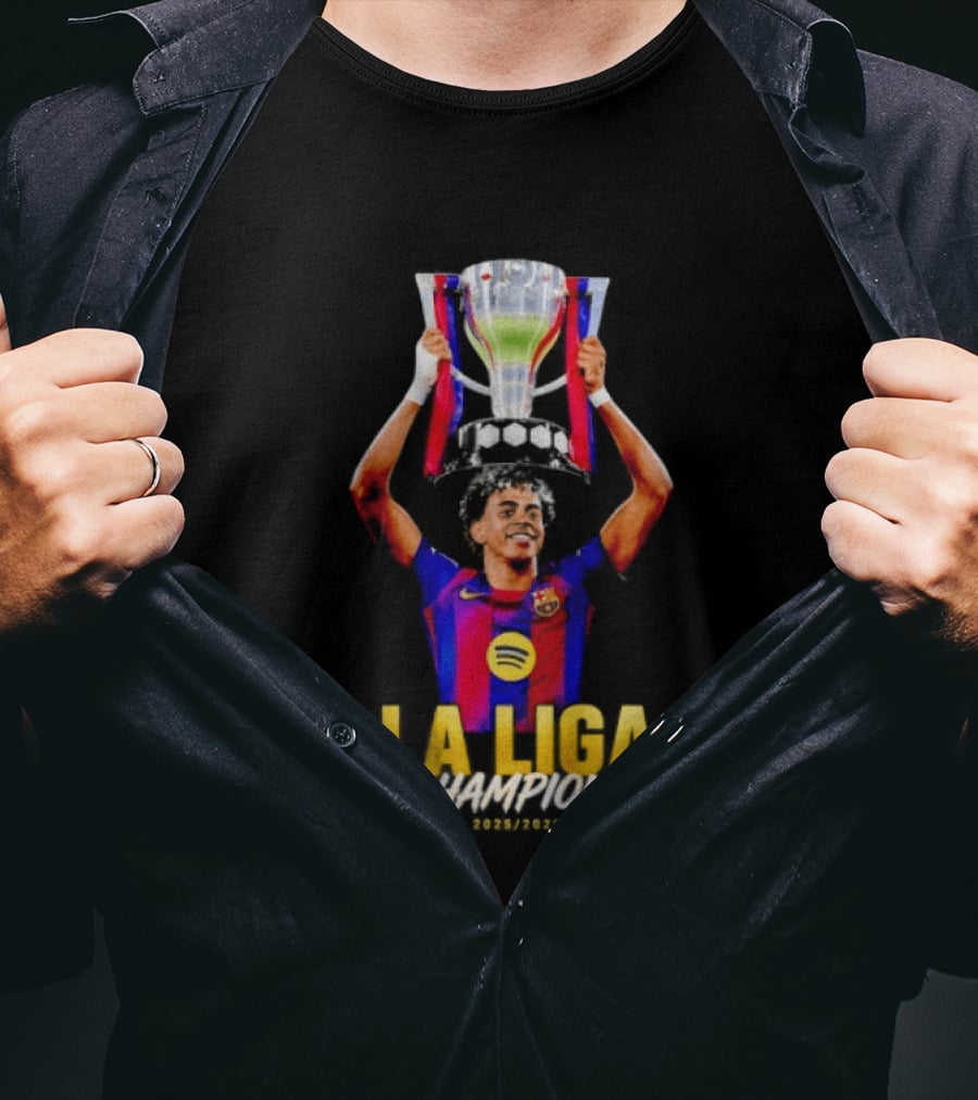 Barcelona La Liga Champions 2025 26 Mes Que Un Club T-Shirt