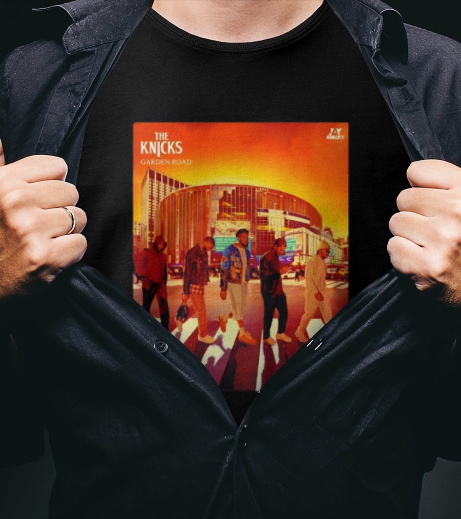 The Knicks Garden Road New York Knicks Madison Square Garden Abbey Road T-Shirt