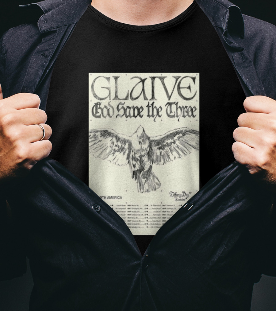 Glaive God Save The Three North America Tour 2026 Tiffany Day T-Shirt