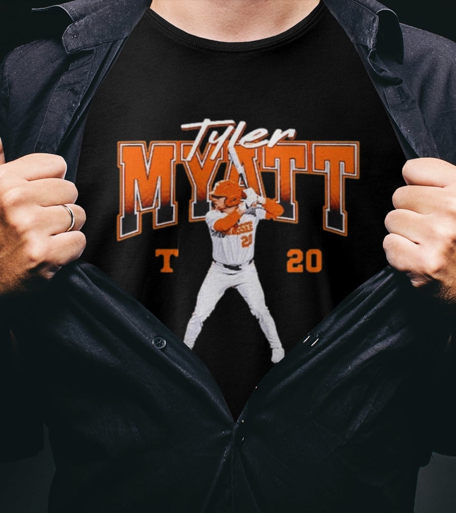 Tyler Myatt Tennessee Volunteers Baseball Player 20 T-Shirt