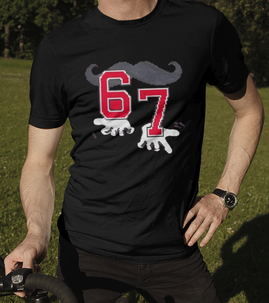 Cincinnati Reds 67 Beard Meme Moustache Hands T-Shirt