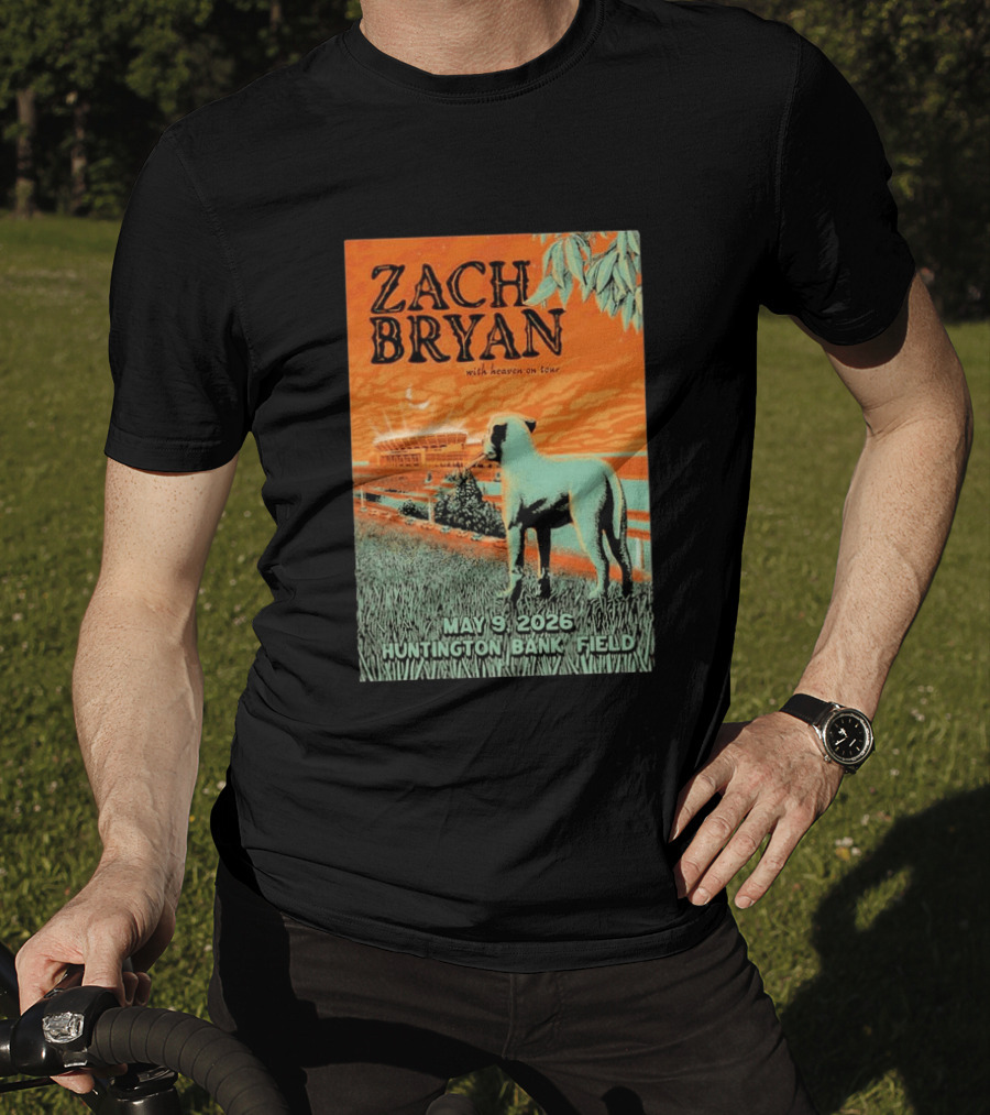 Zach Bryan Huntington Bank Field May 9 2026 With Heaven On Tour T-Shirt