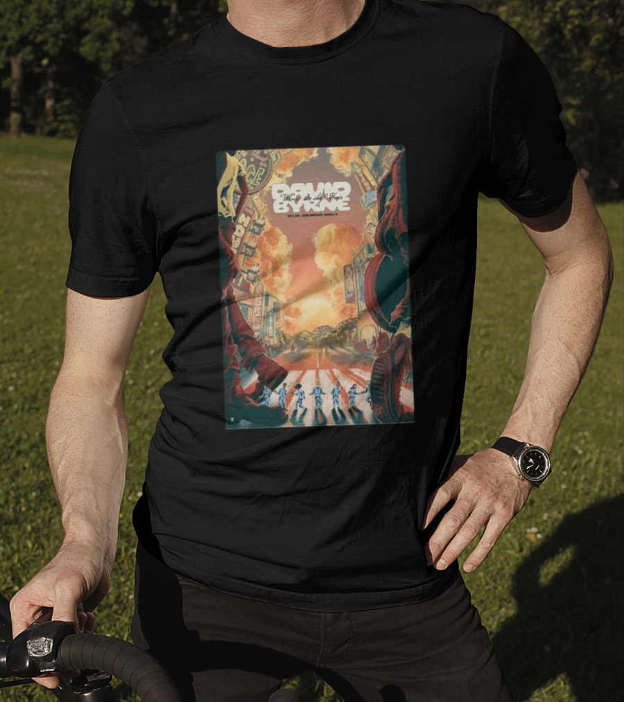 David Byrne Who Is The Sky North American Tour 2026 Vintage Retro Cityscape T-Shirt