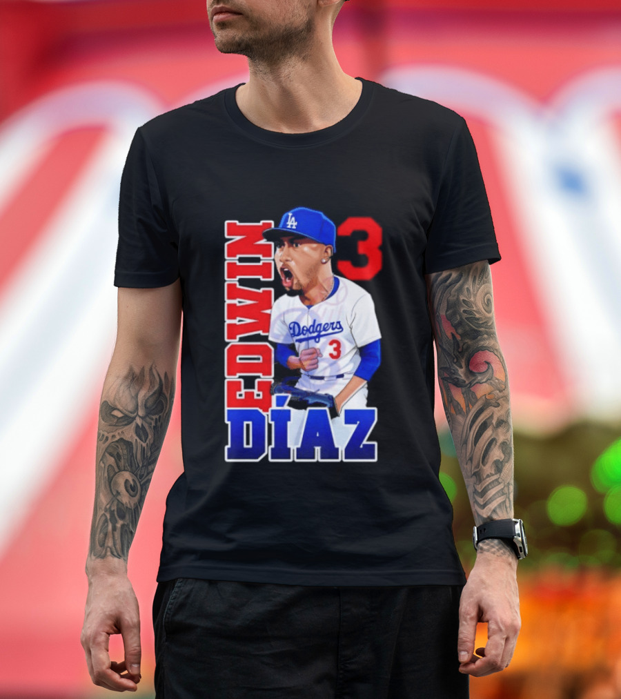 Los Angeles Dodgers Edwin Díaz Number 3 MLB Baseball 2026 T-Shirt