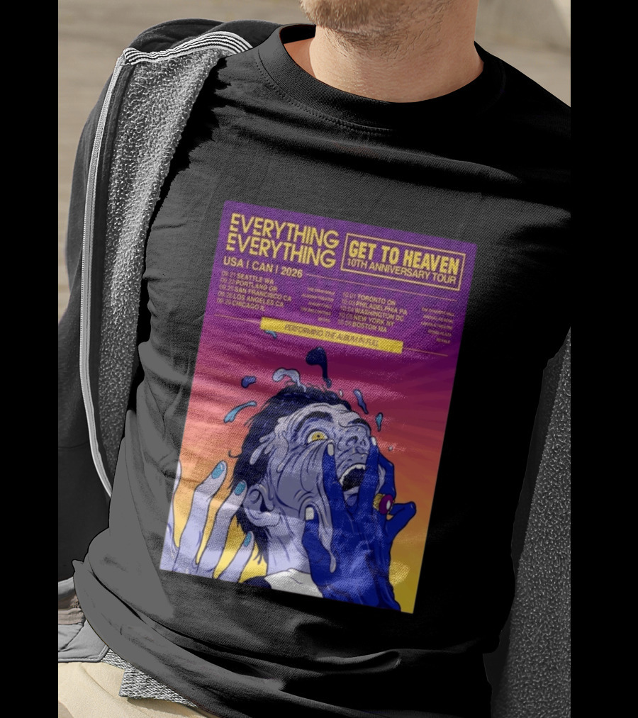 Everything Everything Get To Heaven 10th Anniversary Tour 2026 USA Canada Dates T-Shirt