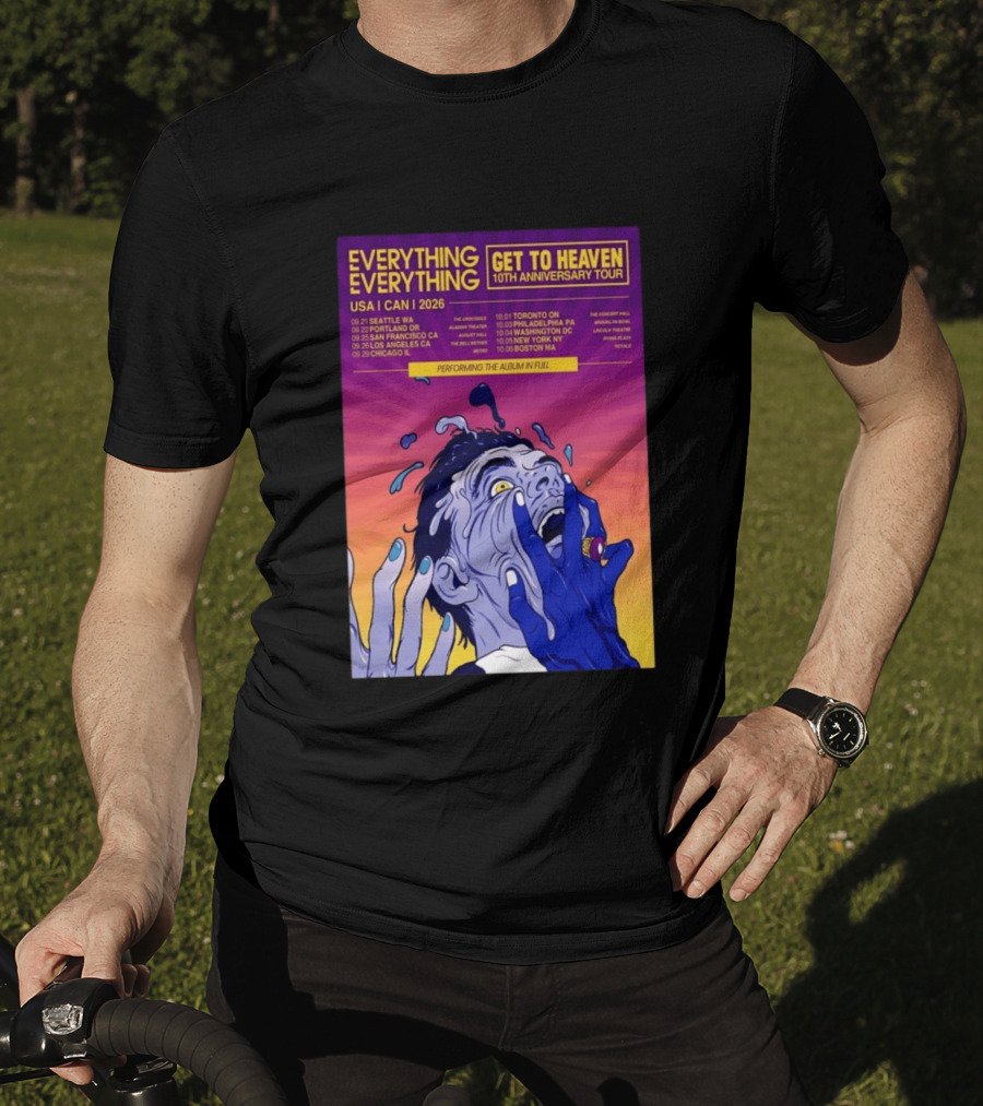 Everything Everything Get To Heaven 10th Anniversary Tour 2026 USA Canada Dates T-Shirt