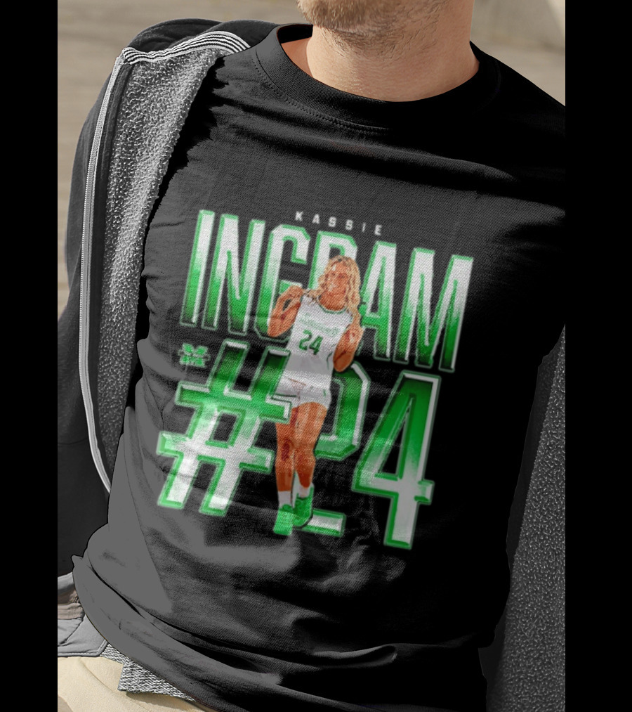 Kassie Ingram Marshall #24 Thundering Herd Team T-Shirt