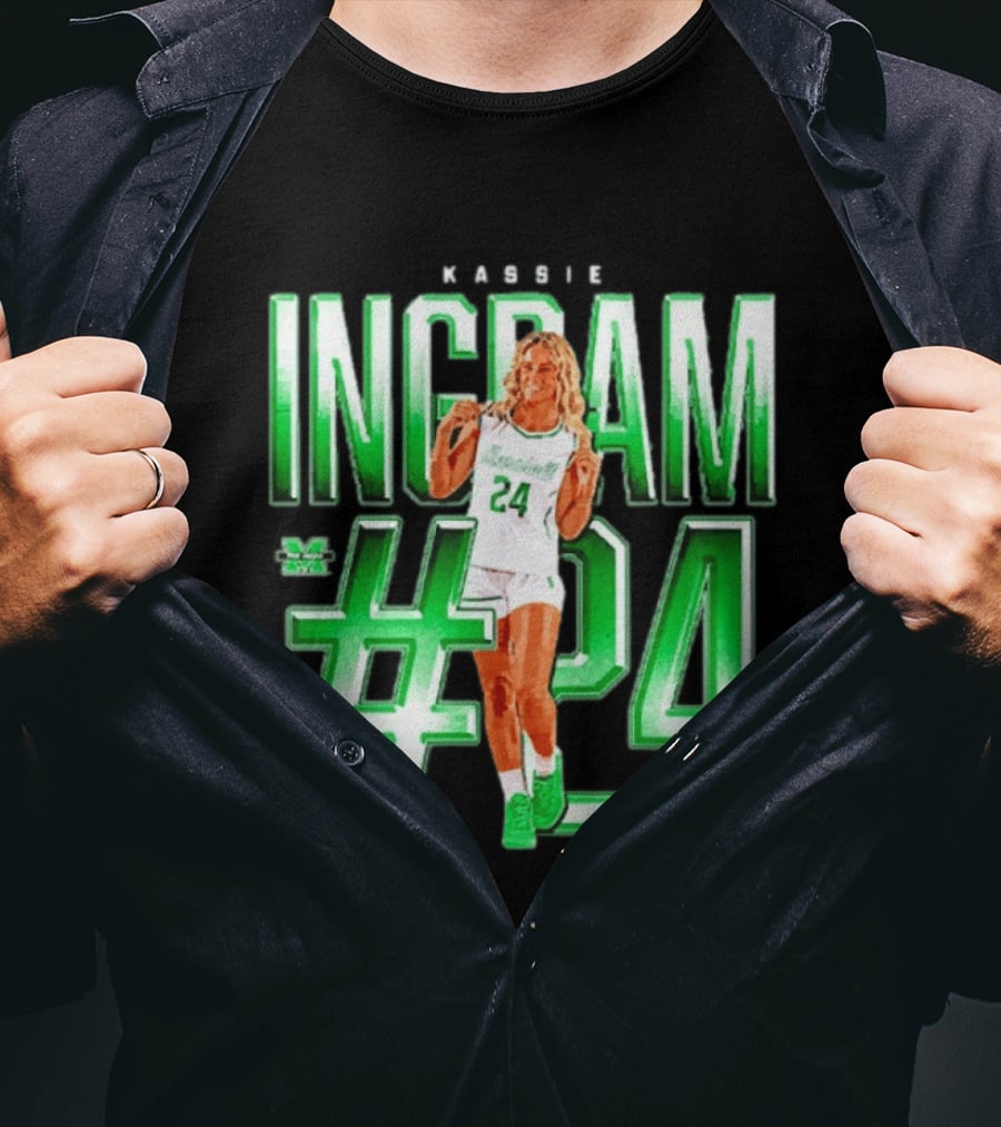 Kassie Ingram Marshall #24 Thundering Herd Team T-Shirt