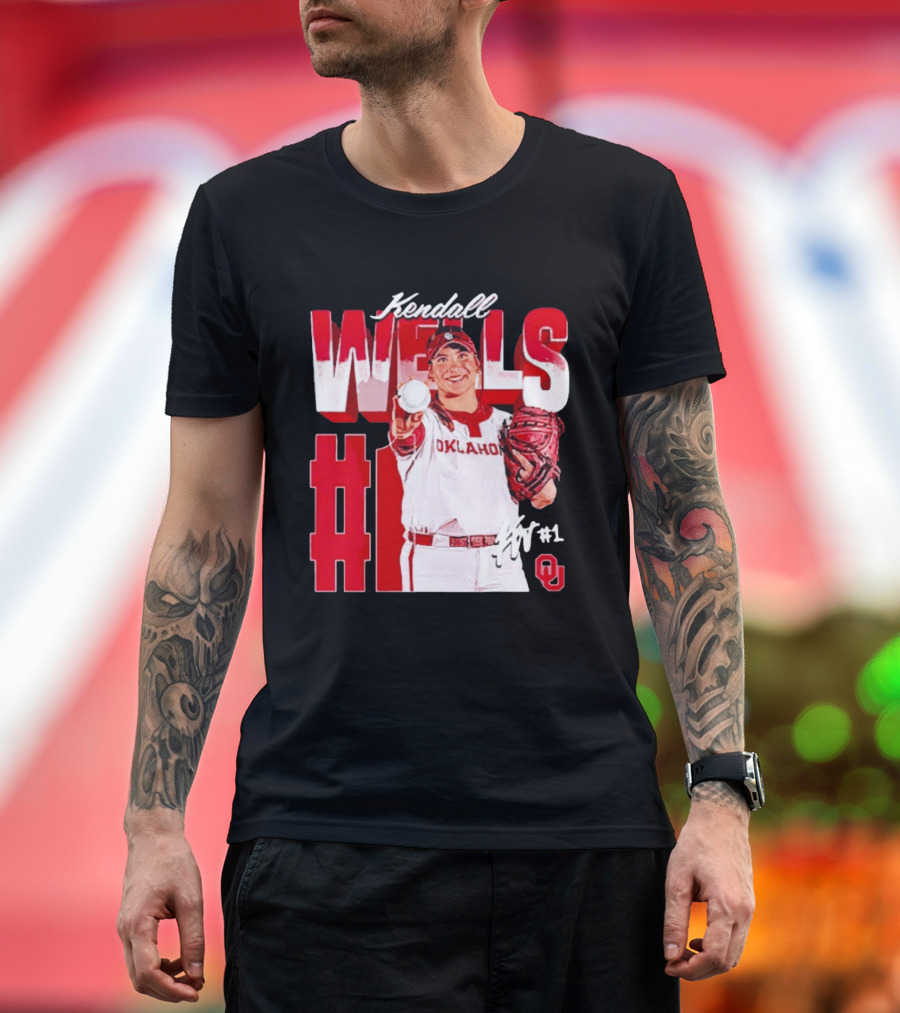 Kendall Wells Oklahoma Sooners Softball Player #1 T-Shirt