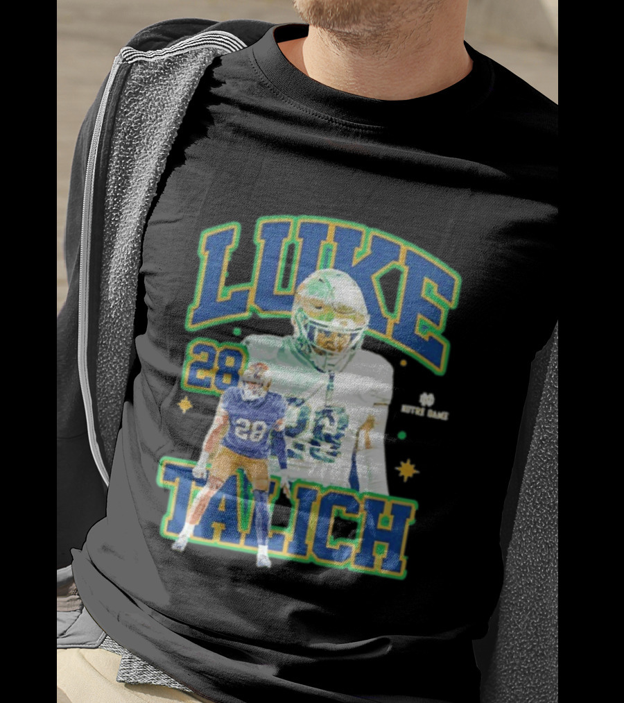 Notre Dame Football Luke Talich 28 Fighting Irish Player T-Shirt