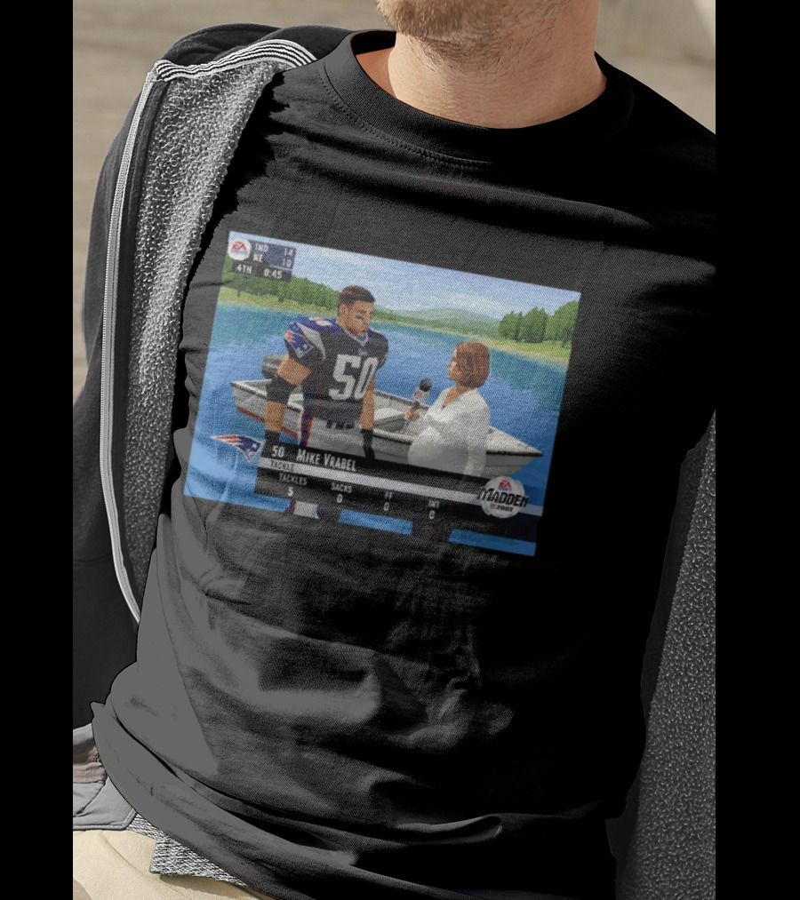 EA Madden 2002 Mike Vrabel Interview Football Patriots Video Game Scene T-Shirt