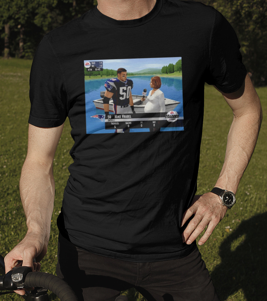 EA Madden 2002 Mike Vrabel Interview Football Patriots Video Game Scene T-Shirt