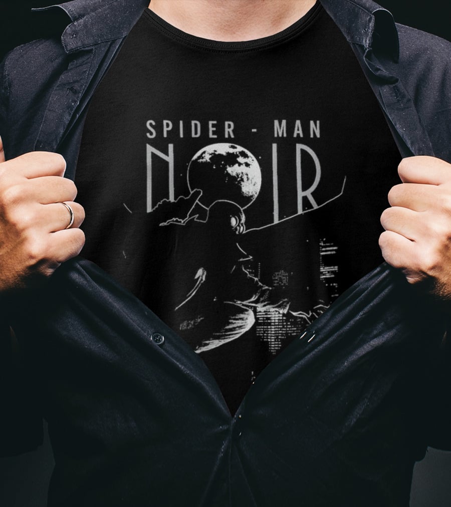 Marvel Spider Man Noir Skyline Crimefighter T-Shirt