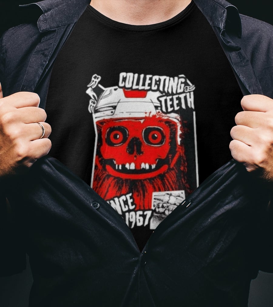 Philadelphia Flyers Gritty Collecting Teeth Since 1967 Monster Face Helmet T-Shirt