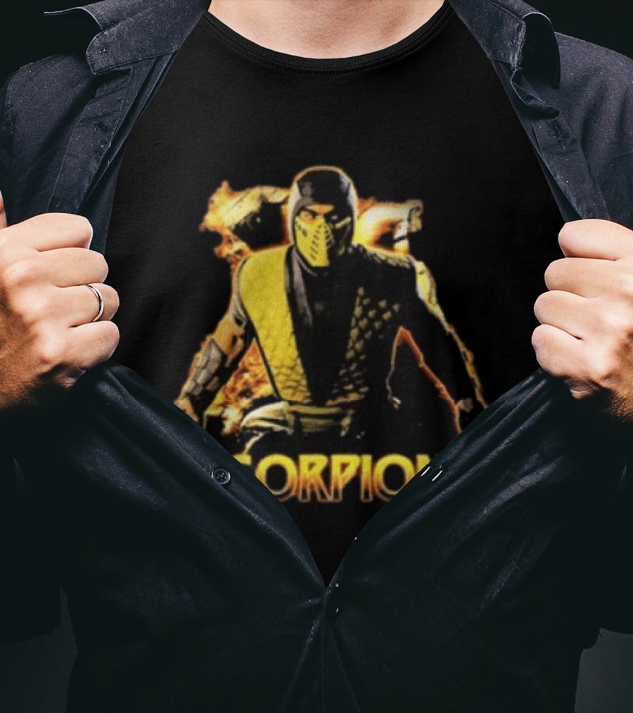 Scorpion Get Over Here Mortal Kombat Character Fan T-Shirt