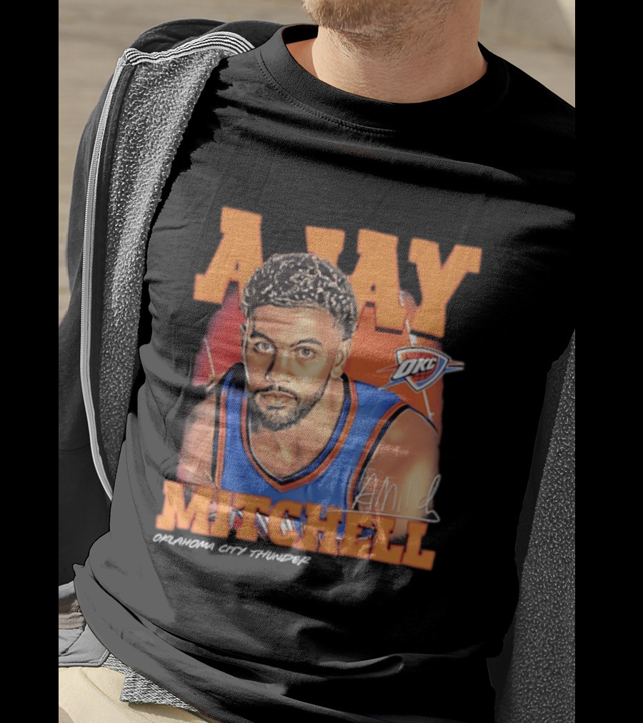 Ajay Mitchell Oklahoma City Thunder OKC Airbrush T-Shirt