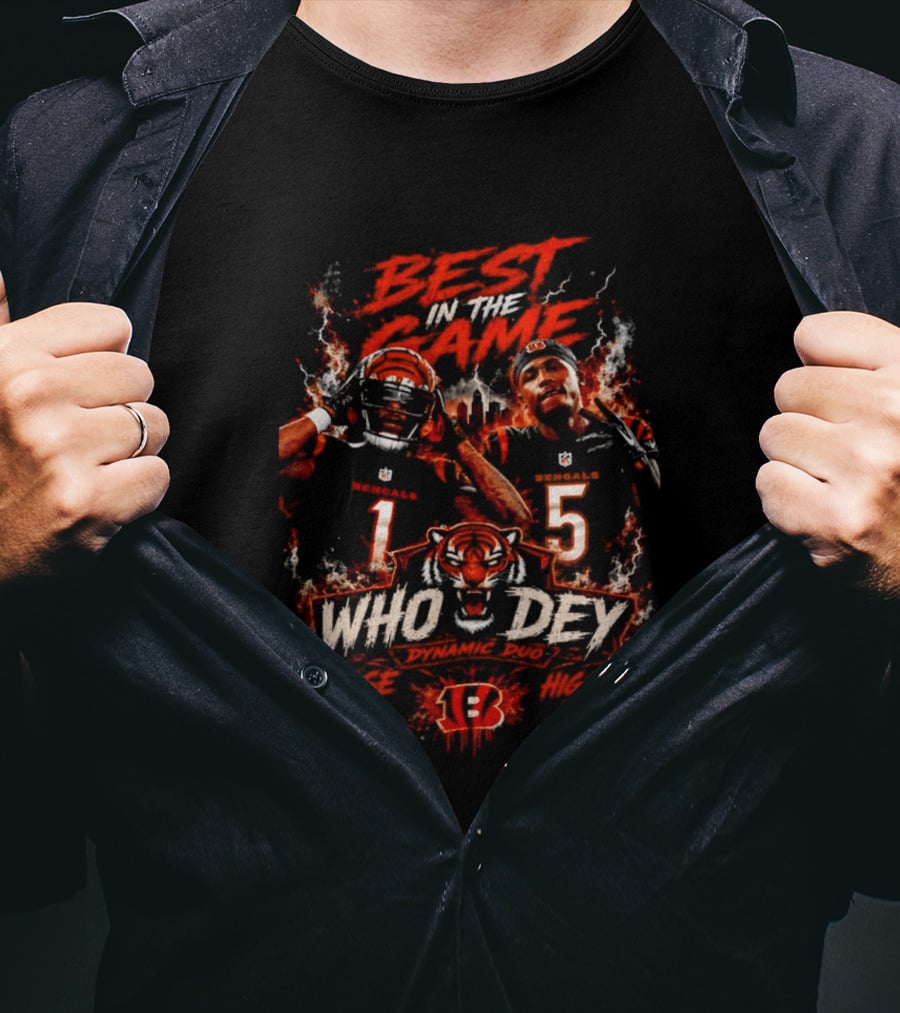 Best In The Game Who Dey 1 5 Cincinnati Bengals Tiger T-Shirt