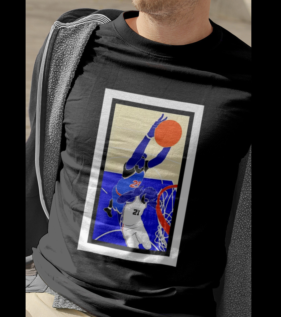 Mitchell Robinson Slam Dunk Over Joel Embiid New York Knicks T-Shirt
