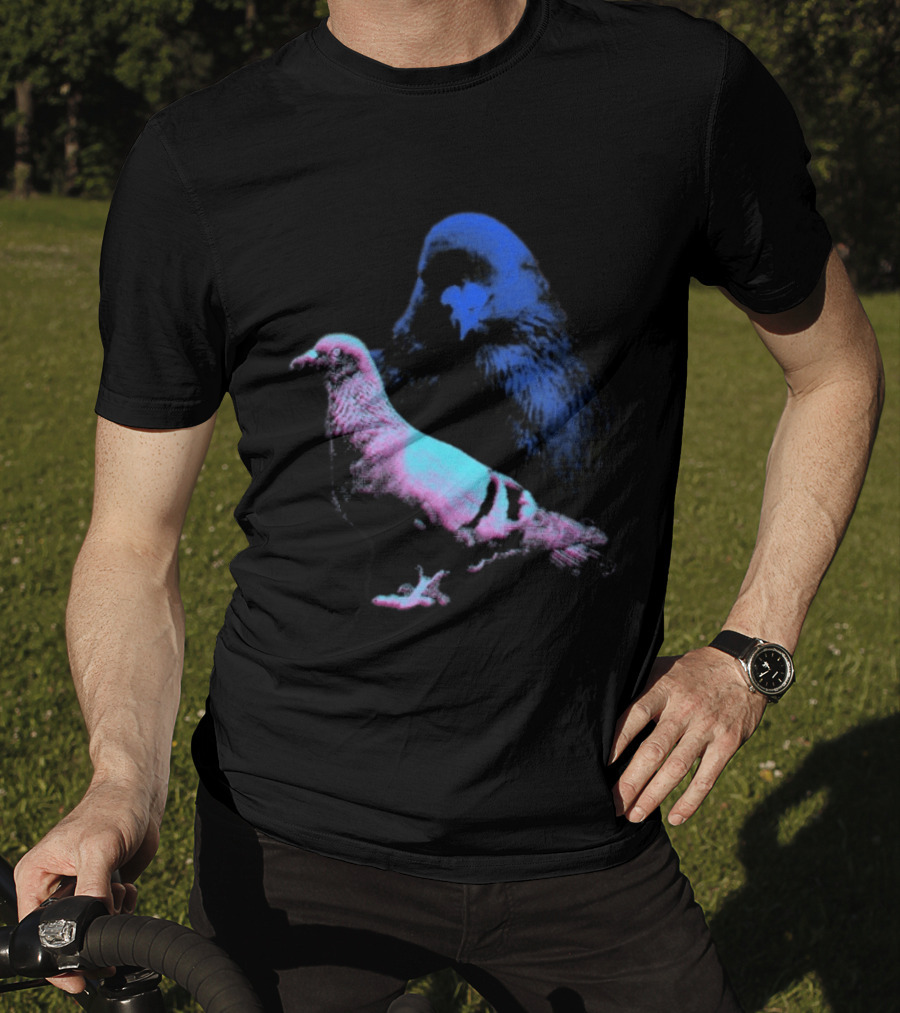 It's Just A Pigeon Neon Duo Bold Colors Contrast T-Shirt