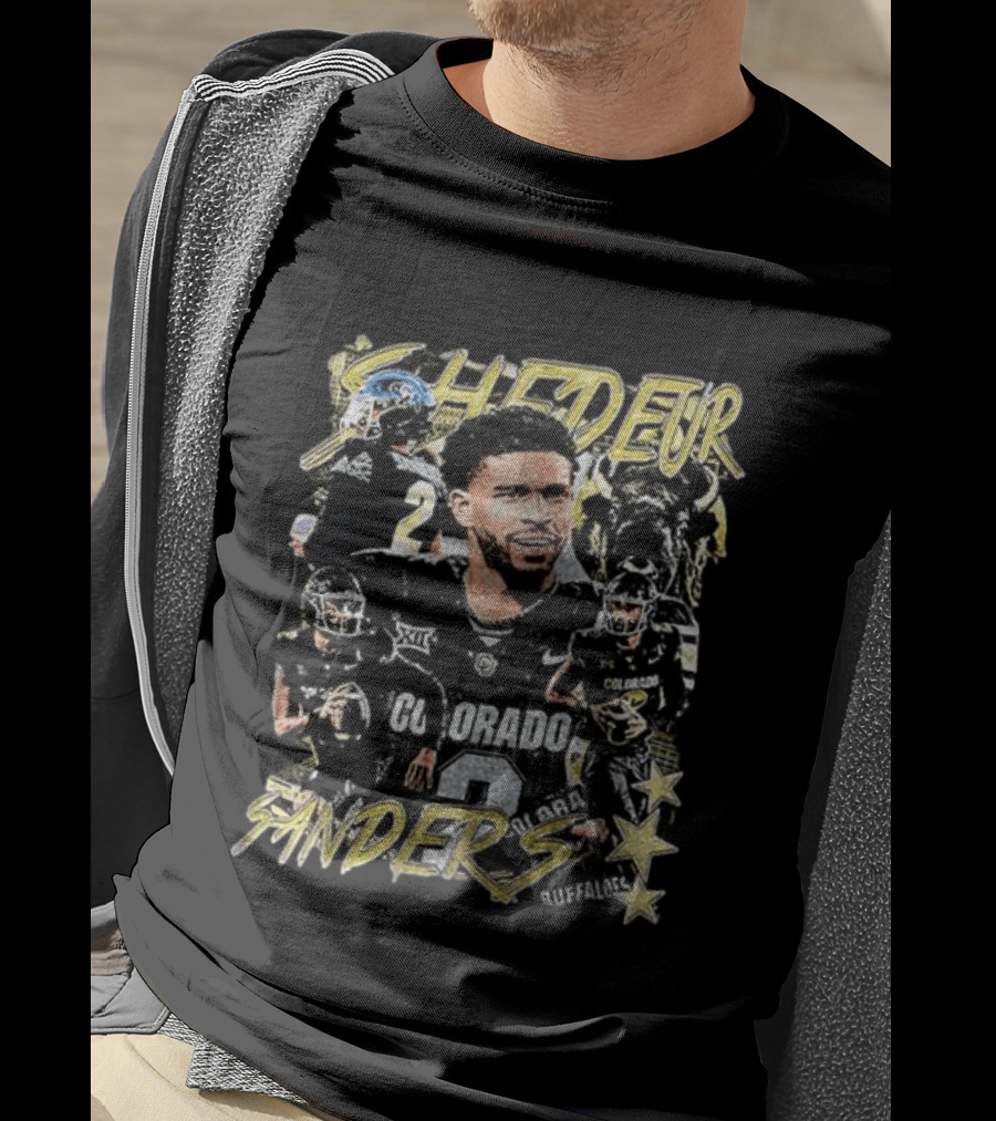 Shedeur Sanders Colorado Buffaloes Football XXL Player Collage T-Shirt