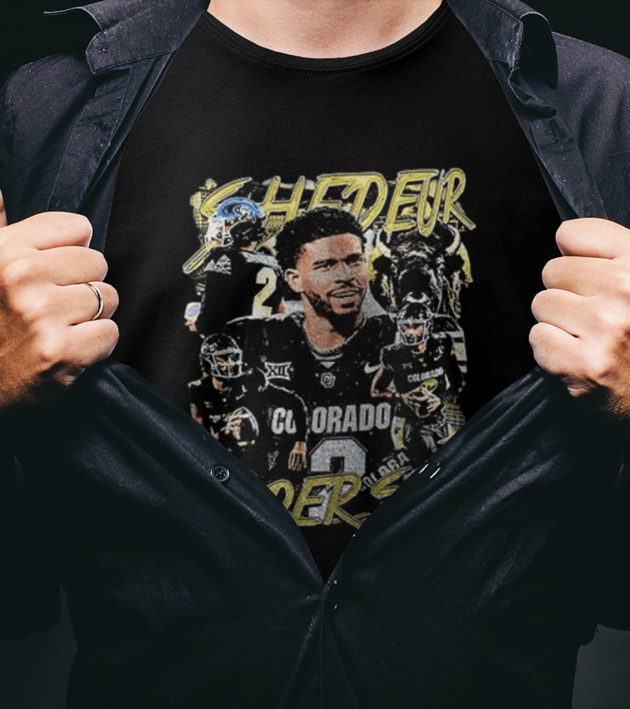 Shedeur Sanders Colorado Buffaloes Football XXL Player Collage T-Shirt