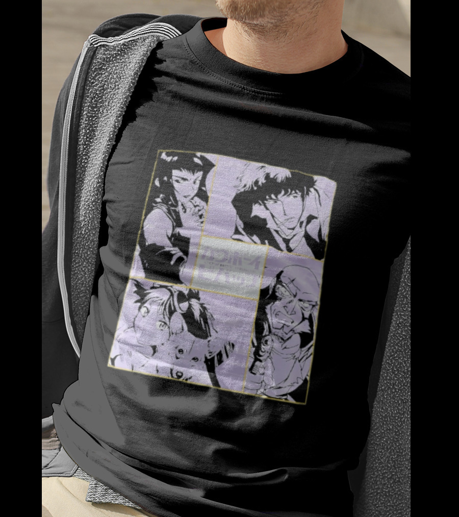 Cowboy Bebop Anime Characters Collage Faye Spike Ein Jet T-Shirt