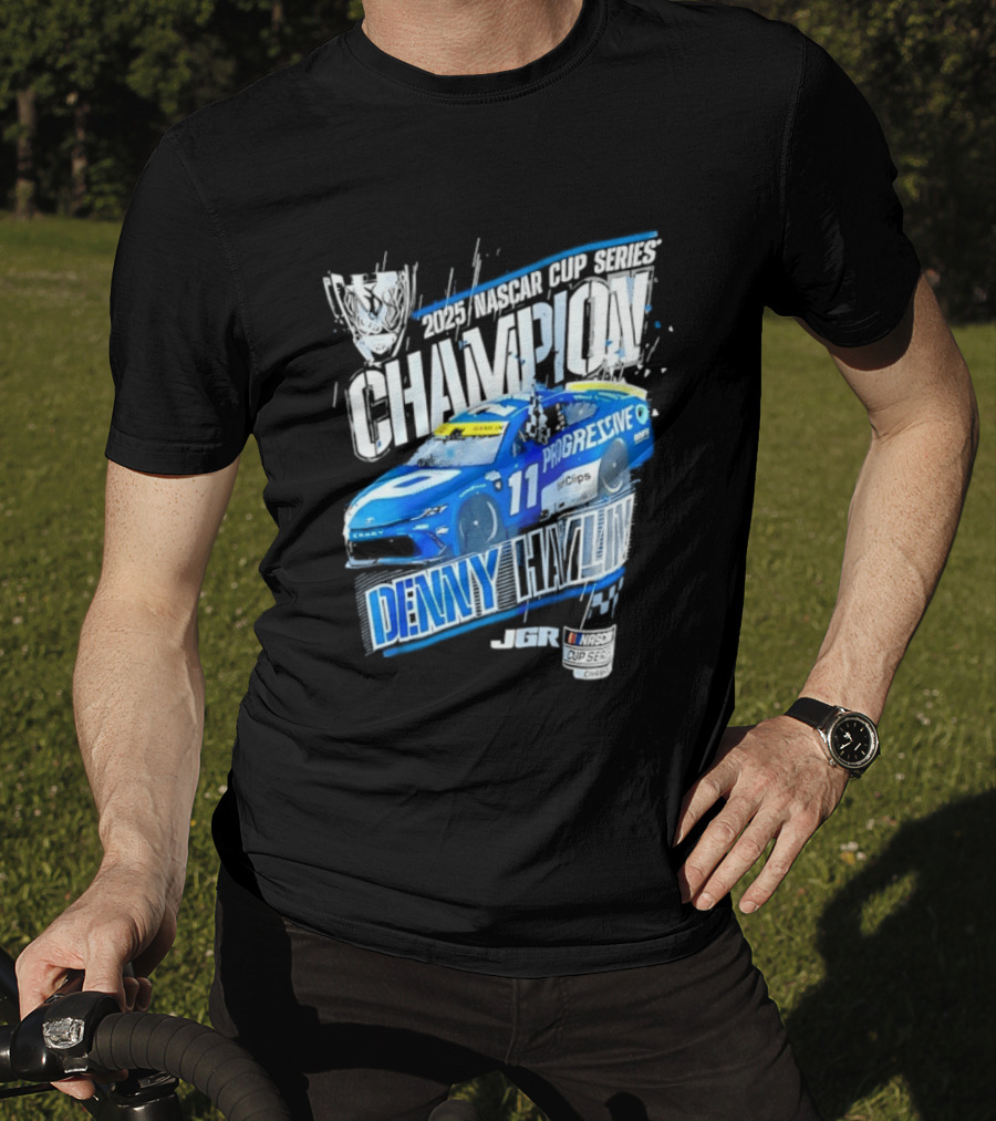 Denny Hamlin 2025 NASCAR Cup Series Champion Progressive Car 11 Joe Gibbs Racing T-Shirt