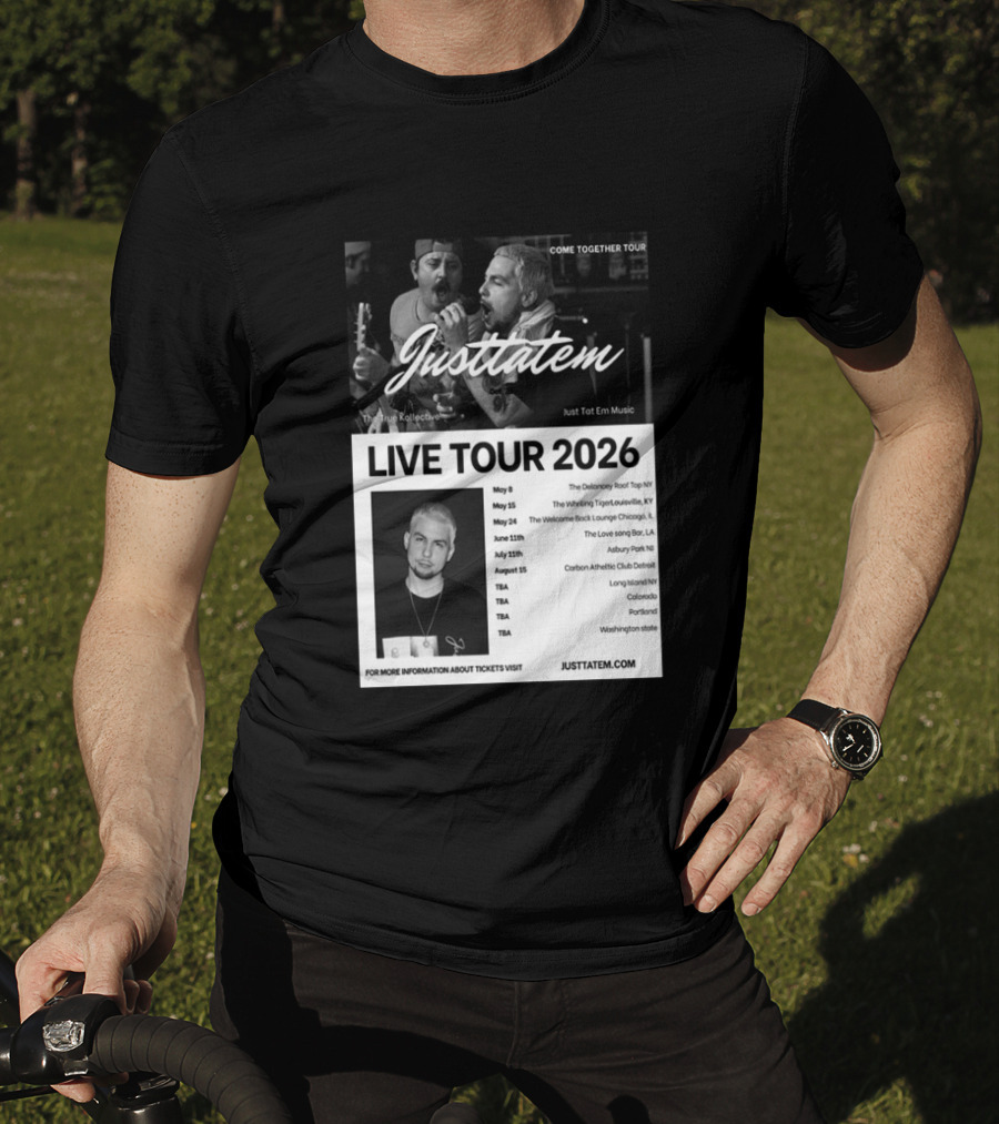 Live Tour 2026 Justtatem Come Together Justin Barona Tour Dates T-Shirt