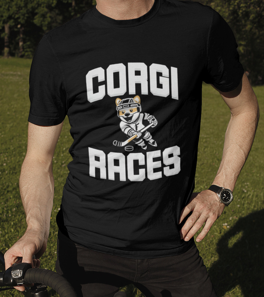 Fargo Force 2026 Corgi Ice Hockey Races T-Shirt