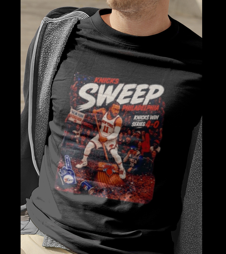 Knicks Sweep Philadelphia Knicks Win Series 4 0 New York Forever T-Shirt
