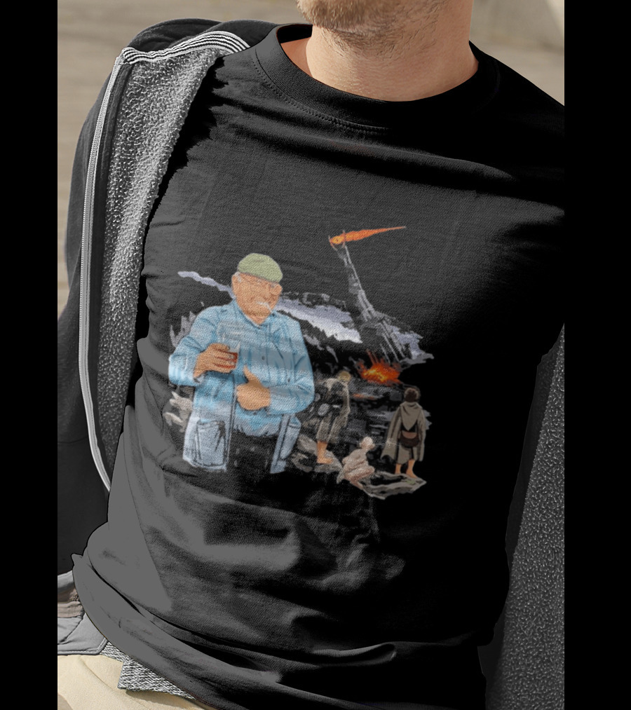 Fred Dibnah Thumbs Up At Mount Doom By Jim'll Paint It T-Shirt
