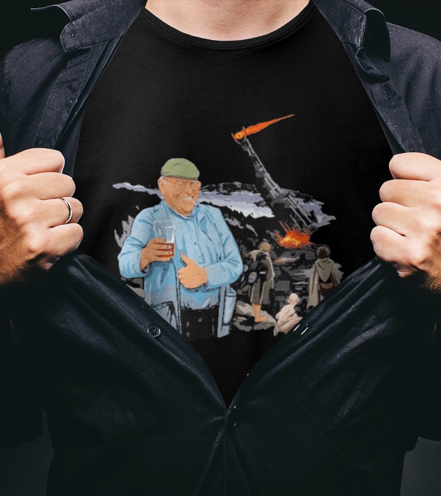 Fred Dibnah Thumbs Up At Mount Doom By Jim'll Paint It T-Shirt