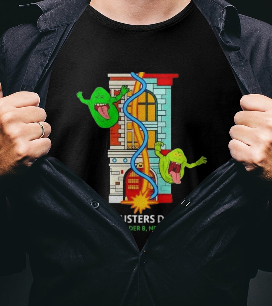 Ghostbusters Day 2026 Hook & Ladder 8 Firehouse Slimer Double Feature T-Shirt