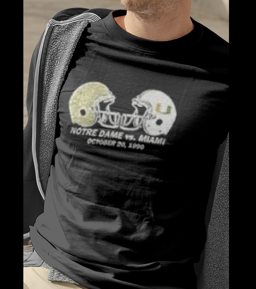 Notre Dame Vs Miami Catholics Vs Convicts Game Day Helmets T-Shirt