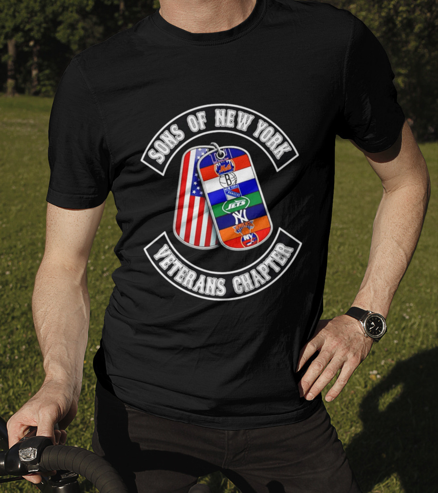Sons Of New York Mets Brooklyn Yankees Jets Knicks Rangers Islanders Veterans Chapter T-Shirt