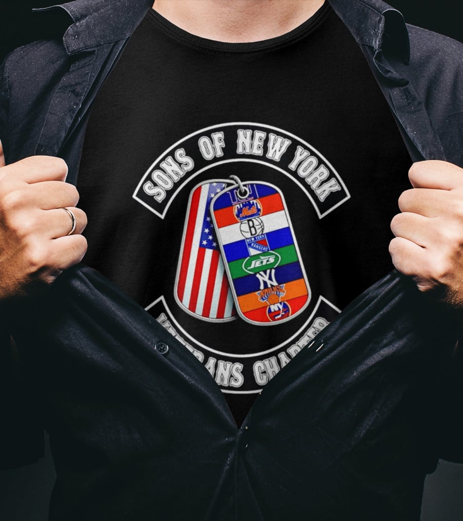 Sons Of New York Mets Brooklyn Yankees Jets Knicks Rangers Islanders Veterans Chapter T-Shirt