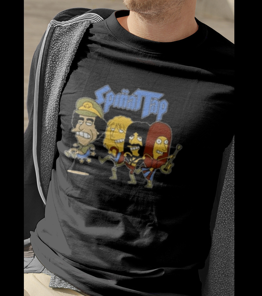 Spinattap 1992 World Tour London Paris Munich Springfield Gaddafi Cartoon Characters T-Shirt