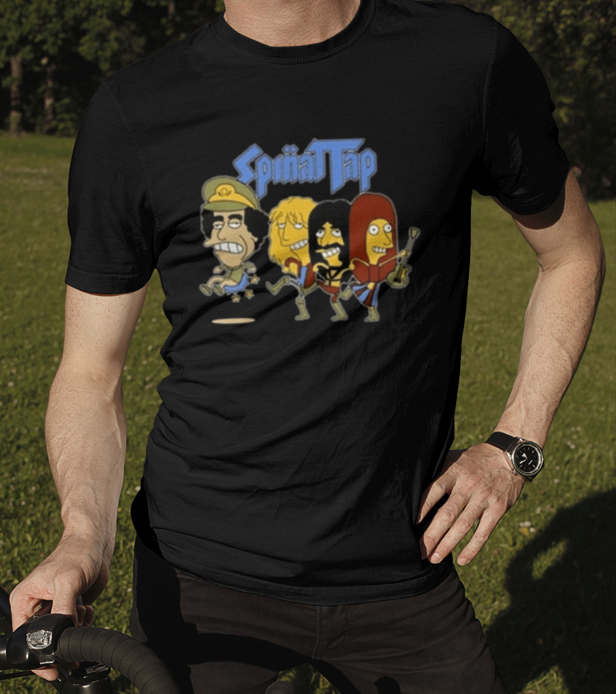 Spinattap 1992 World Tour London Paris Munich Springfield Gaddafi Cartoon Characters T-Shirt