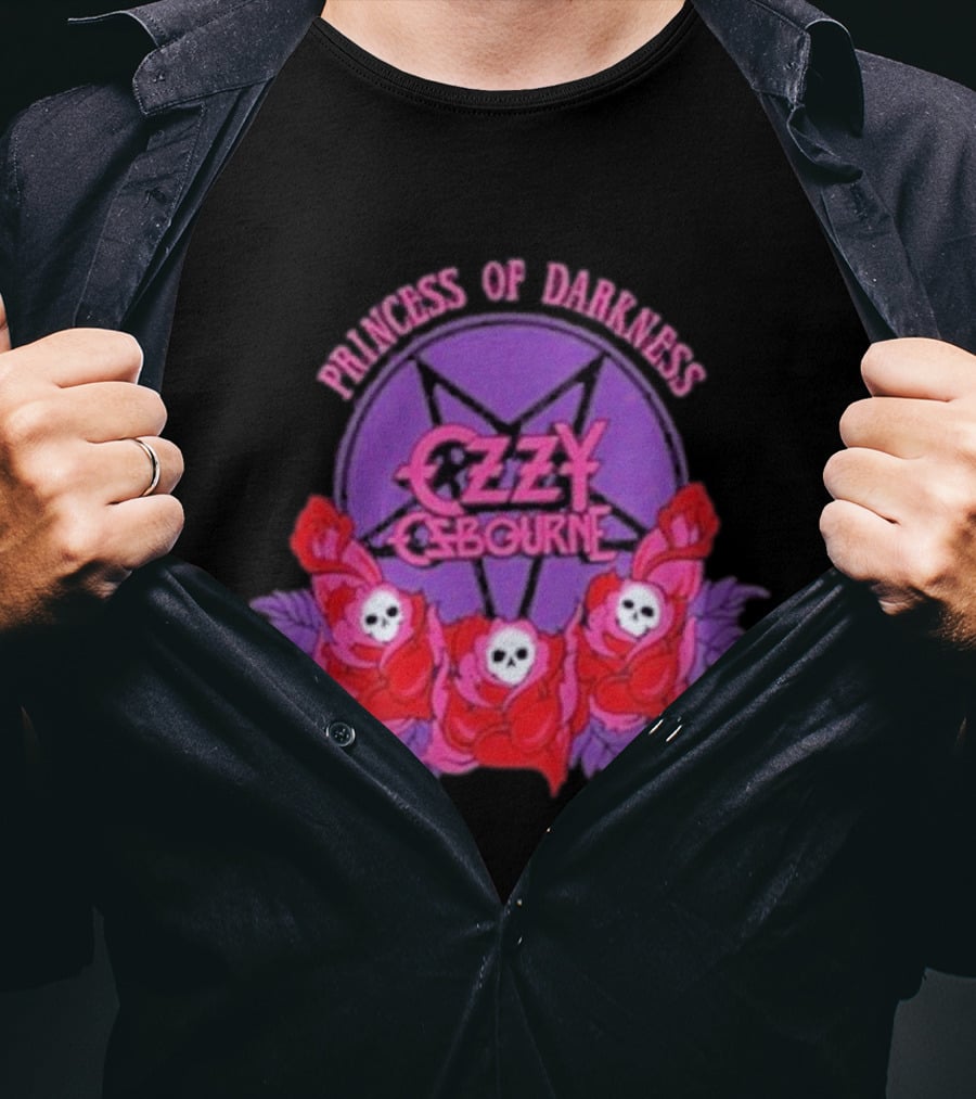 Ozzy Osbourne Princess Of Darkness Roses Skulls T-Shirt