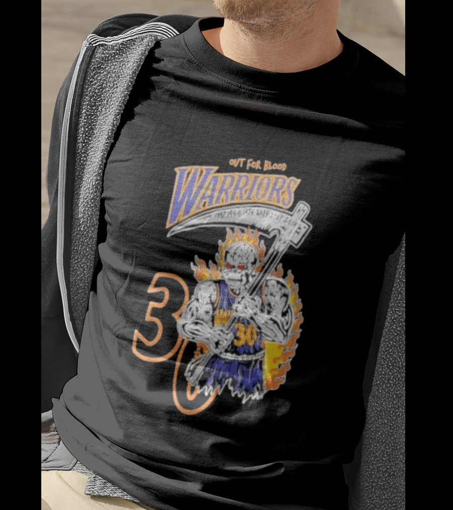 Stephen Curry 30 Golden State Warriors Out For Blood Warren Lotas Iconic Skull T-Shirt