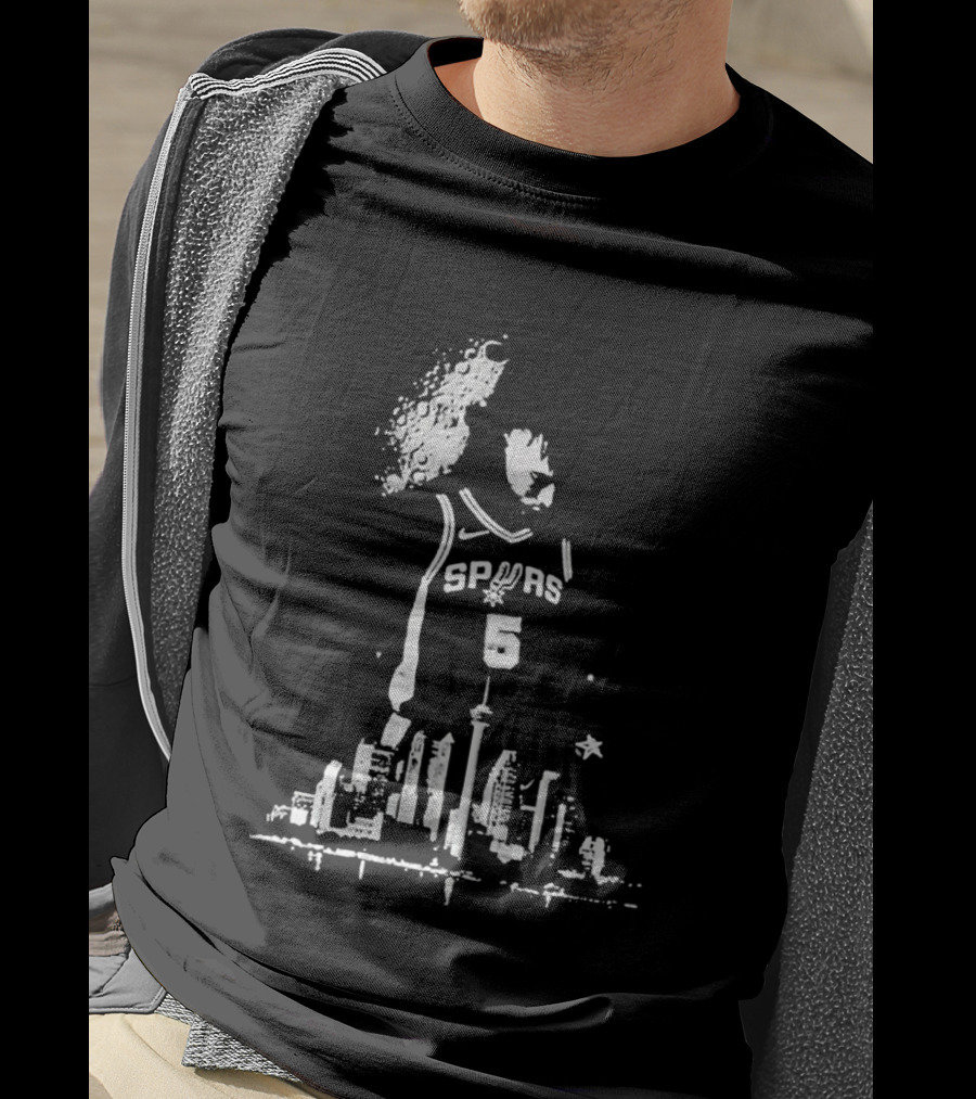 Stephon Castle Spurs Jersey San Antonio Skyline Basketball T-Shirt