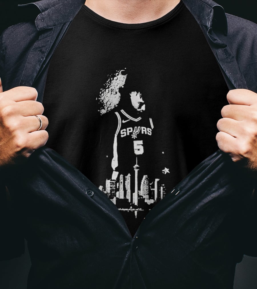 Stephon Castle Spurs Jersey San Antonio Skyline Basketball T-Shirt