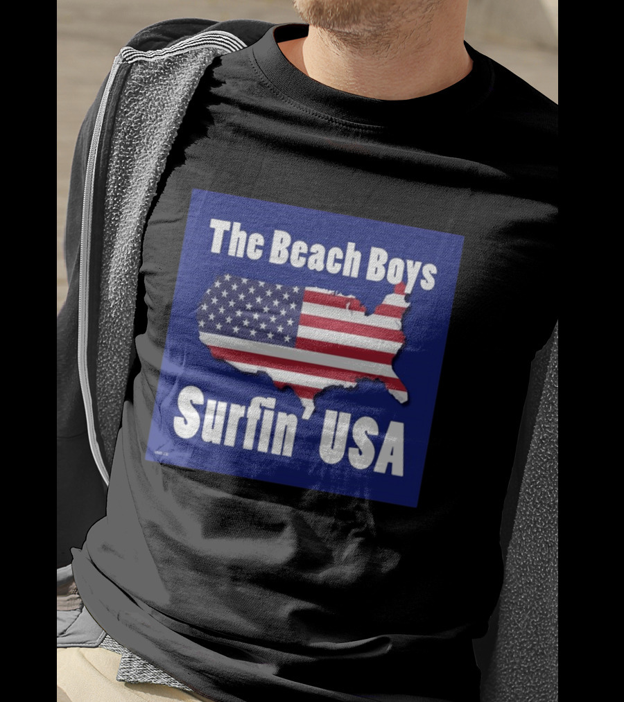 The Beach Boys Surfin' USA American Flag Map T-Shirt