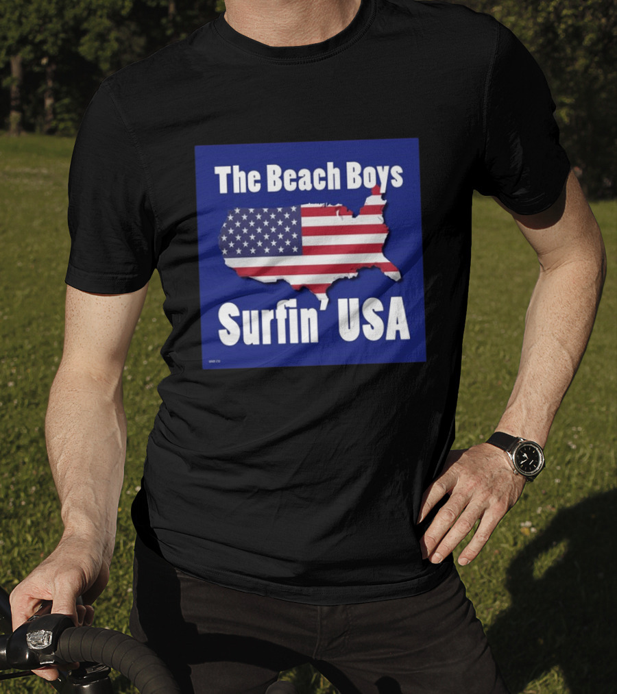 The Beach Boys Surfin' USA American Flag Map T-Shirt