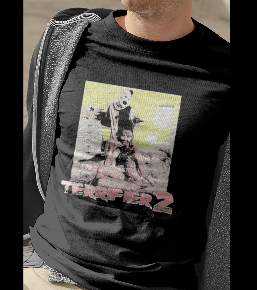 Terrifier 2 Art The Clown Scene Horror Movie T-Shirt