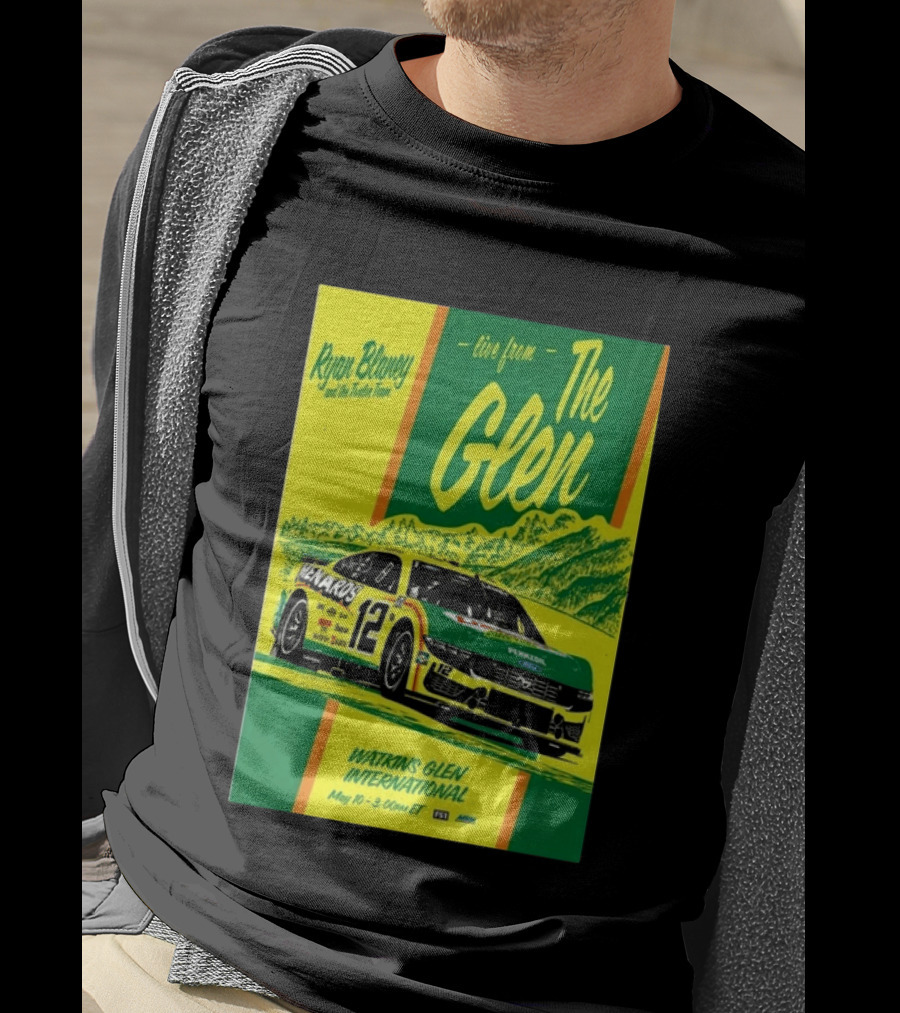 Ryan Blaney Live From The Glen Watkins Glen International May 10 3:00pm ET NASCAR Race Team Menards Pennzoil Car 12 T-Shirt