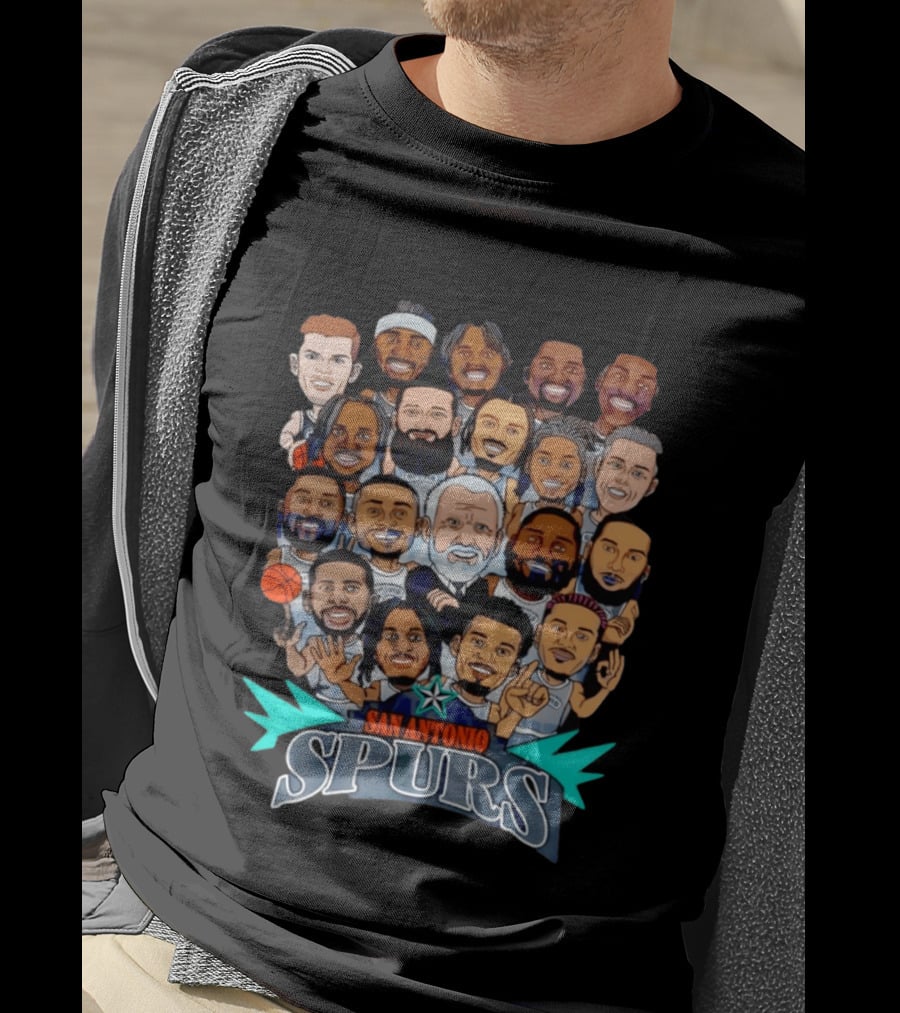 San Antonio Spurs Caricature Team Roster 2026 T-Shirt