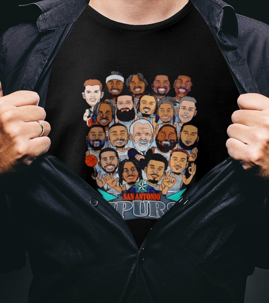 San Antonio Spurs Caricature Team Roster 2026 T-Shirt